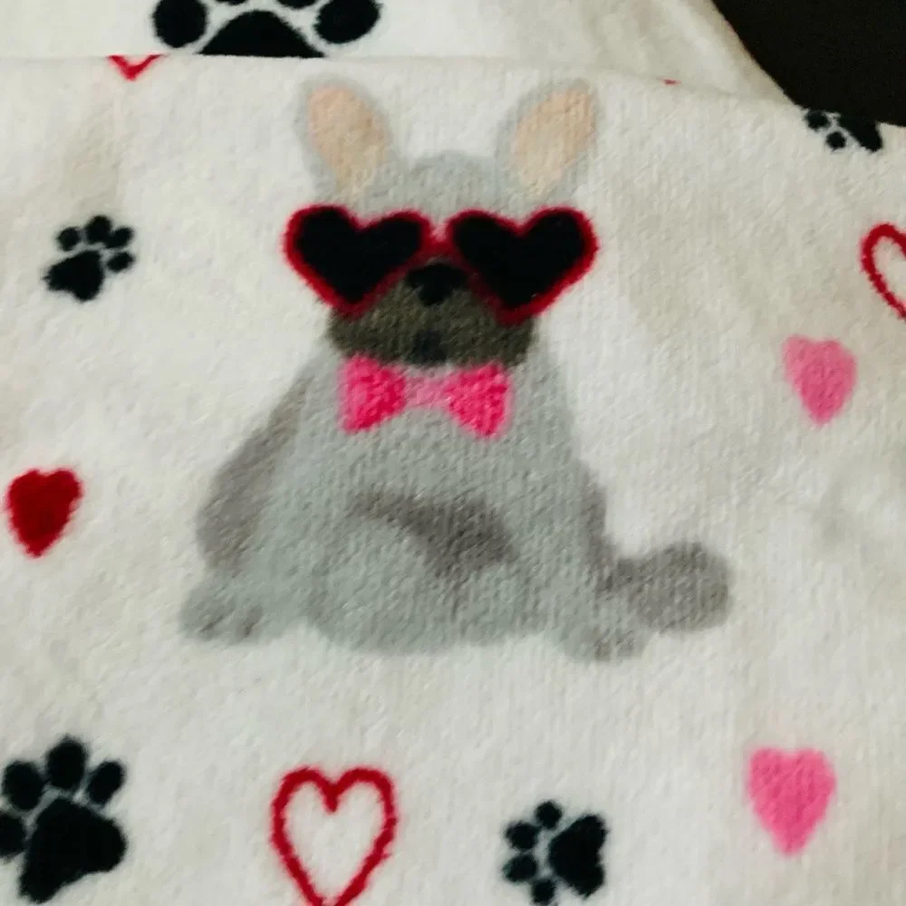 NWT Valentine Frenchie Dog Bath Towel Set